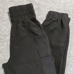 Black Cargo Jogger Pants for Women
